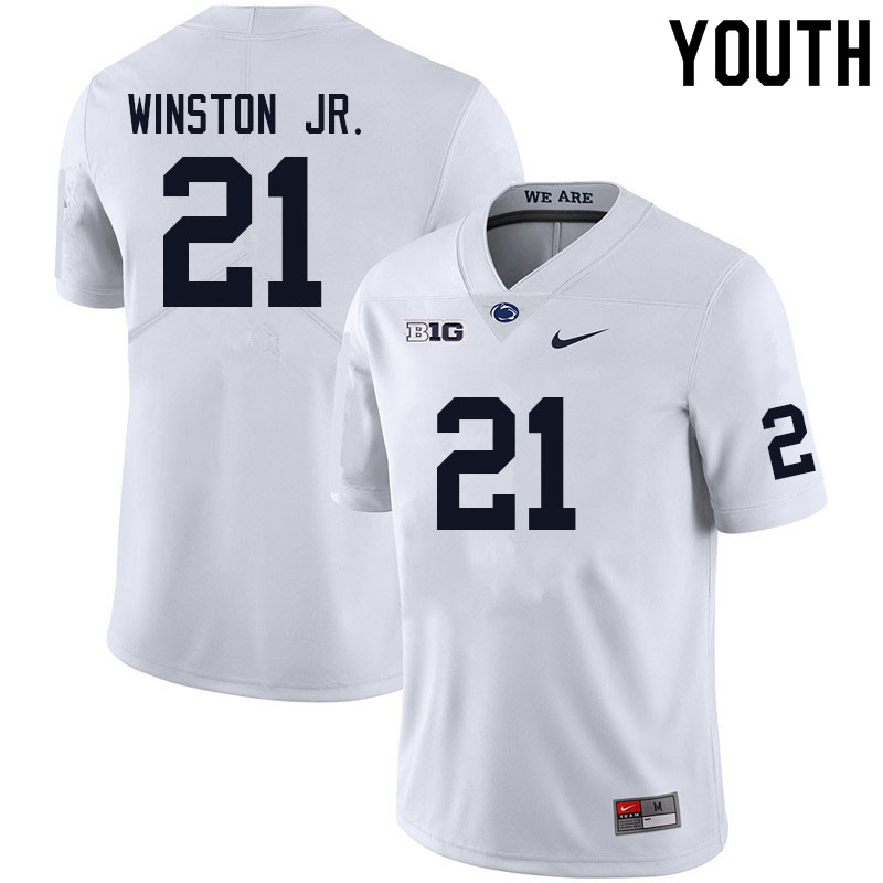 Youth #21 Kevin Winston Jr. Penn State Nittany Lions College Football Jerseys Sale-White - Click Image to Close